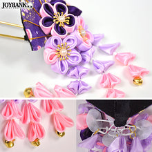 Load image into Gallery viewer, Kanzashi Japanese Women Hair Clip Purple & Red Flower Kawaii