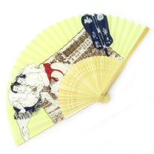 Load image into Gallery viewer, Sensu Japanese Folding Fan Sumo Wrestler Fighter Conpact Silk with Clear Case