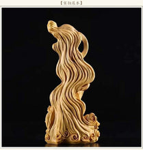 Load image into Gallery viewer, Wood Guanyin Bodhisattva KannonBosatsu Japanese Amulet Brown Height 16cm/6.3in