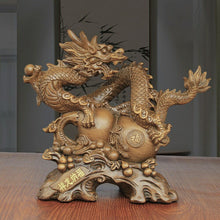 Load image into Gallery viewer, Dragon Ornament Feng shui Interior Property Luck Gourd H36cm W41cm D15cm 2800g