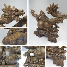 Load image into Gallery viewer, Dragon Ornament Feng shui Interior Property Luck Gourd H36cm W41cm D15cm 2800g