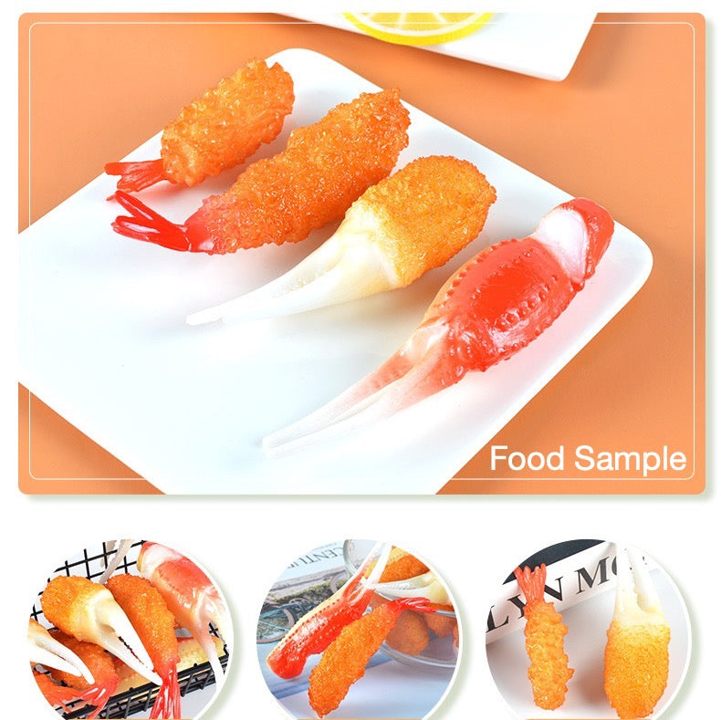 Japanese Food Sample 4 Pieces Set Key Holder Accessories Crab Shrimp Tempura