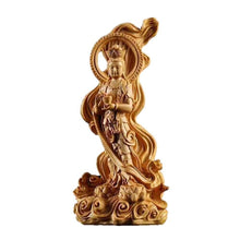 Load image into Gallery viewer, Wood Guanyin Bodhisattva KannonBosatsu Japanese Amulet Brown Height 16cm/6.3in
