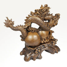 Load image into Gallery viewer, Dragon Ornament Feng shui Interior Property Luck Gourd H36cm W41cm D15cm 2800g
